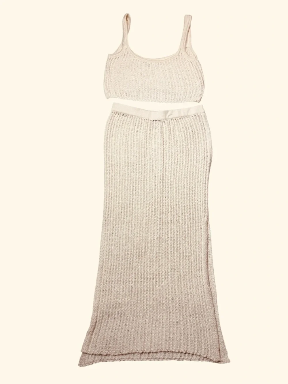 New Free People Havana Sweater Set In Coconut Milk Size L